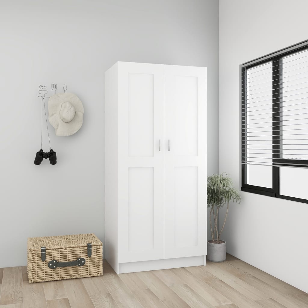 Kledingkast 82,5x51,5x180 cm bewerkt hout wit