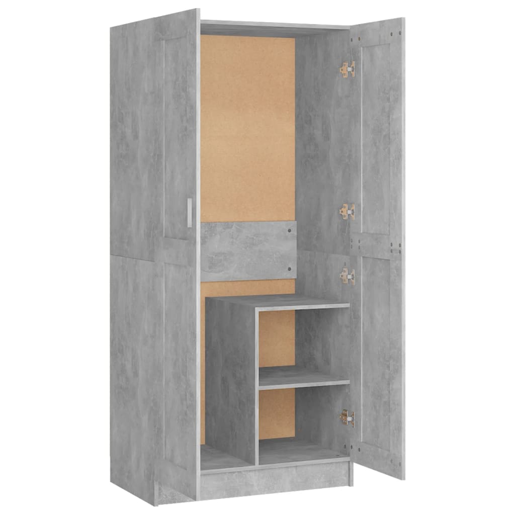 Kledingkast 82,5x51,5x180 cm bewerkt hout betongrijs