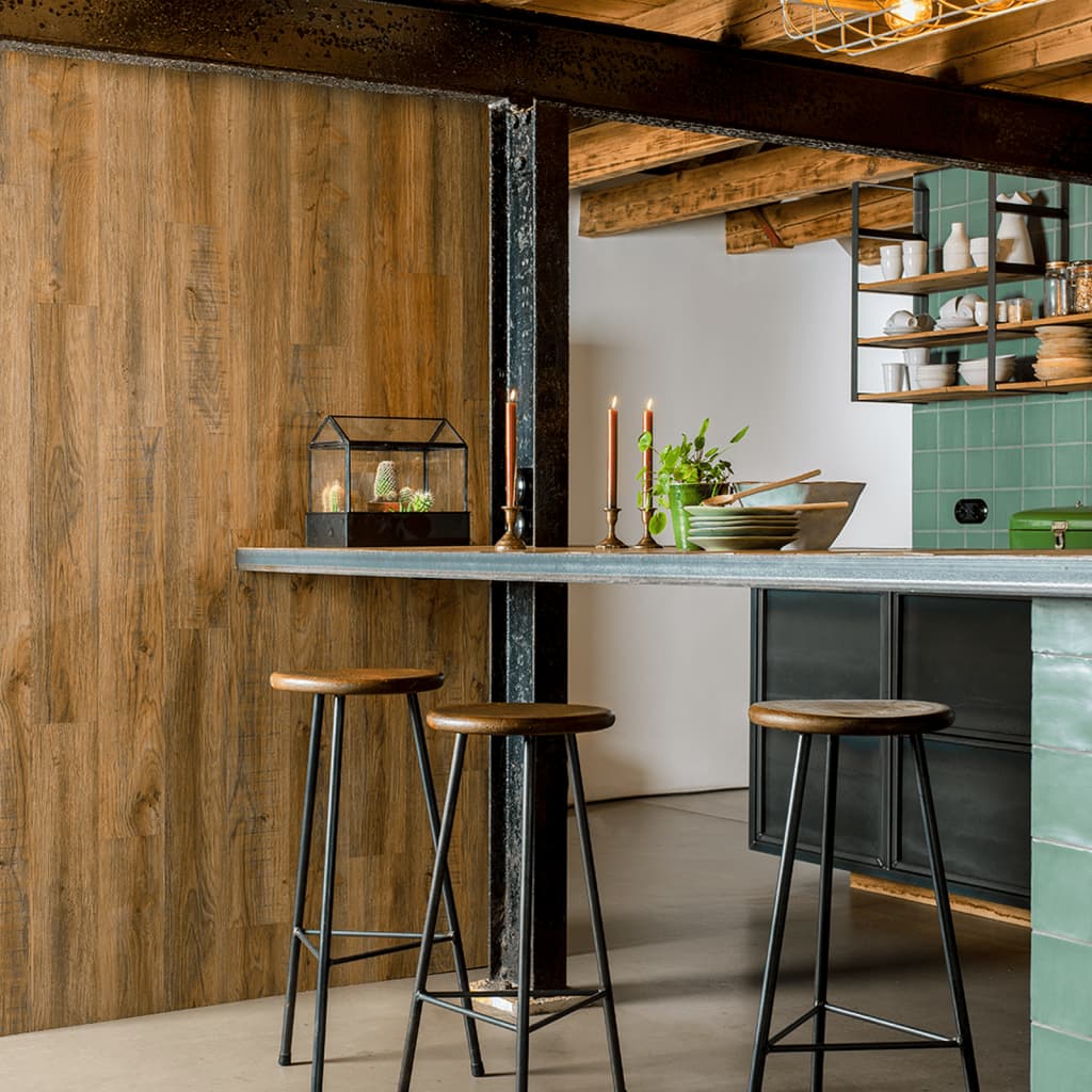 Wallart Planken Gl-Wa30 Hout-Look Eikenhout Vintagebruin