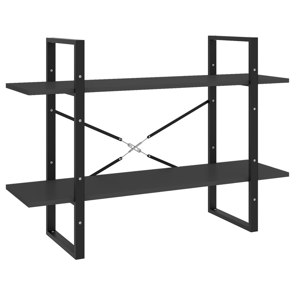 Boekenkast met 5 schappen 100x30x175 cm bewerkt hout grijs