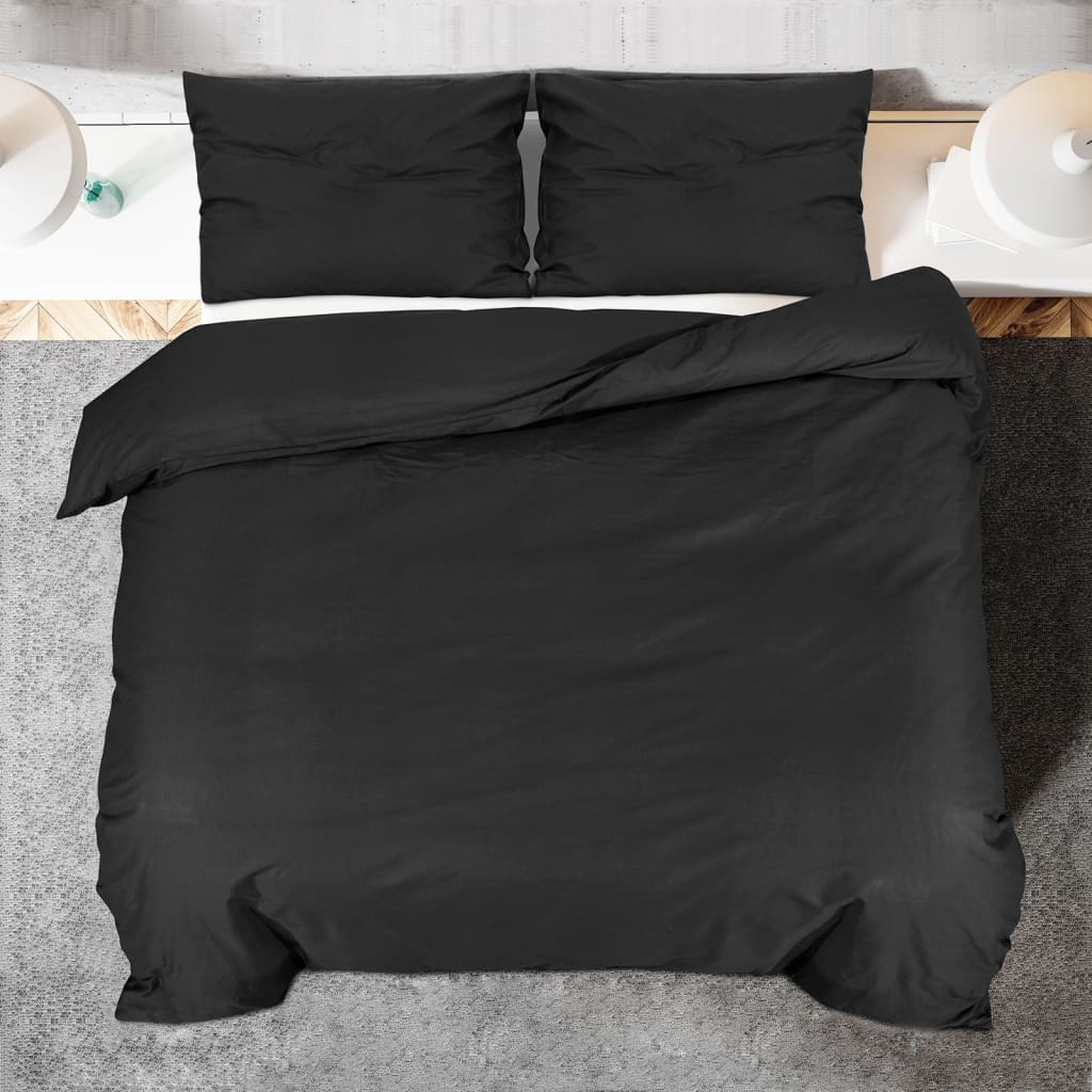 Dekbedovertrekset lichtgewicht 225x220 cm microvezel zwart