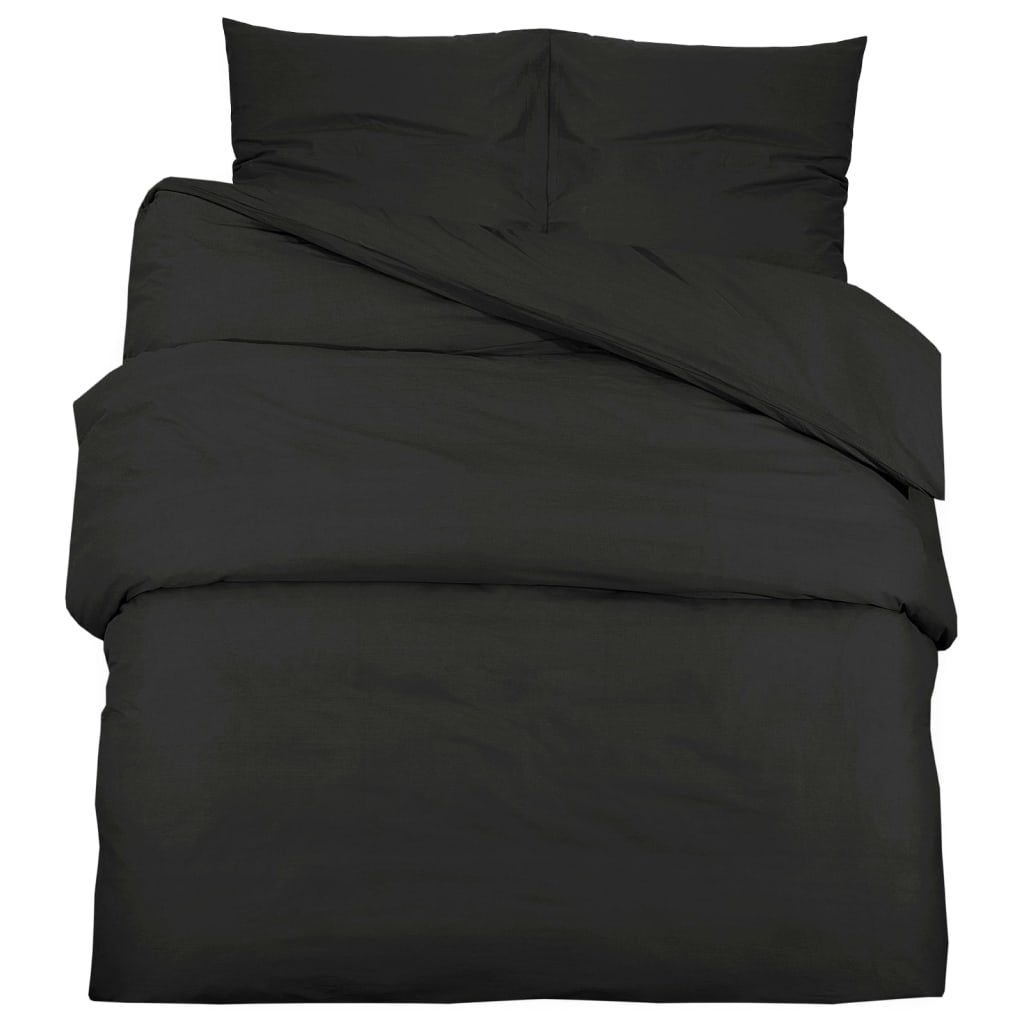Dekbedovertrekset lichtgewicht 260x220 cm microvezel zwart
