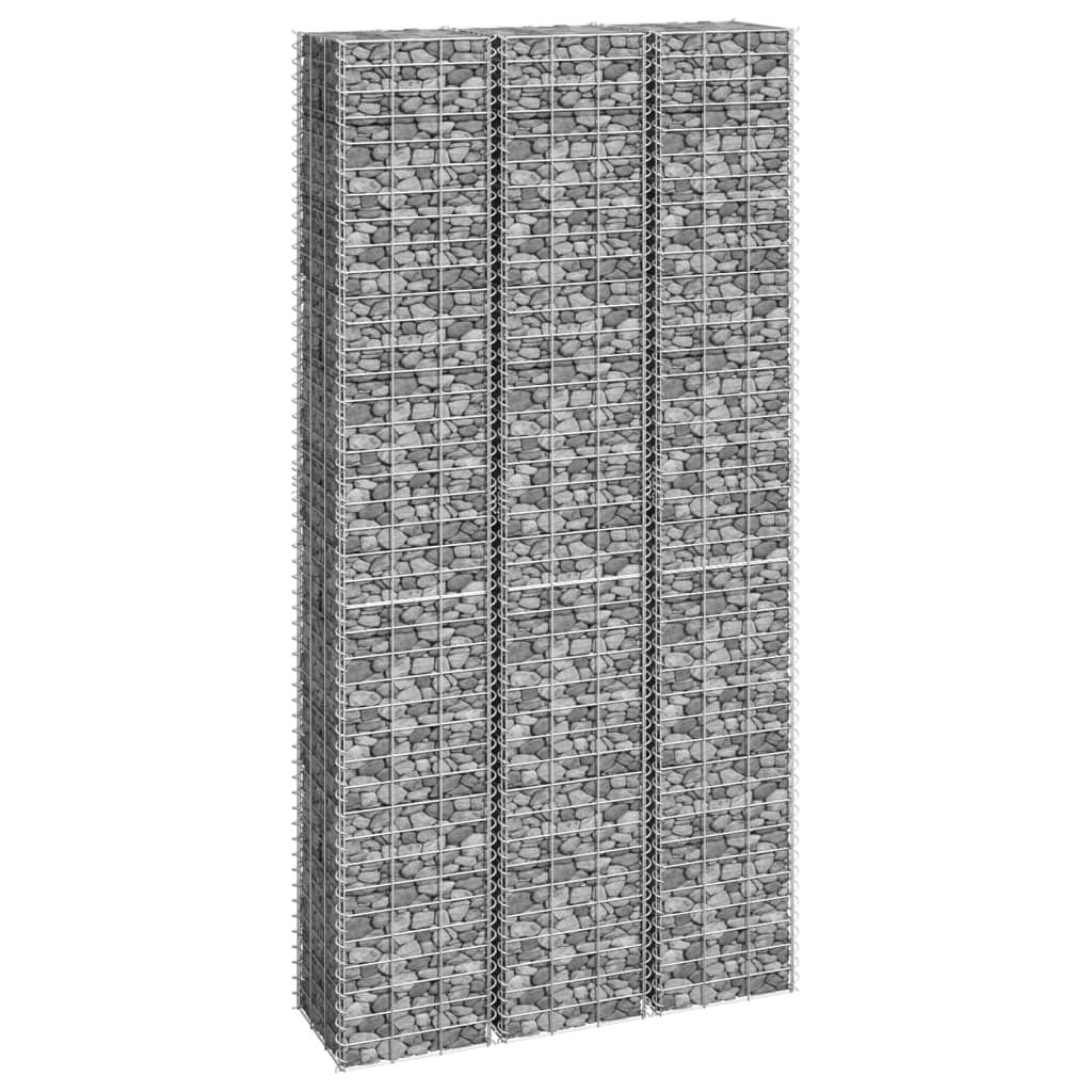 Schanskorf Plantenbakken 3 St Verhoogd 30X30X200 Cm Ijzer 30 x 30 x 200 cm (3 pcs)