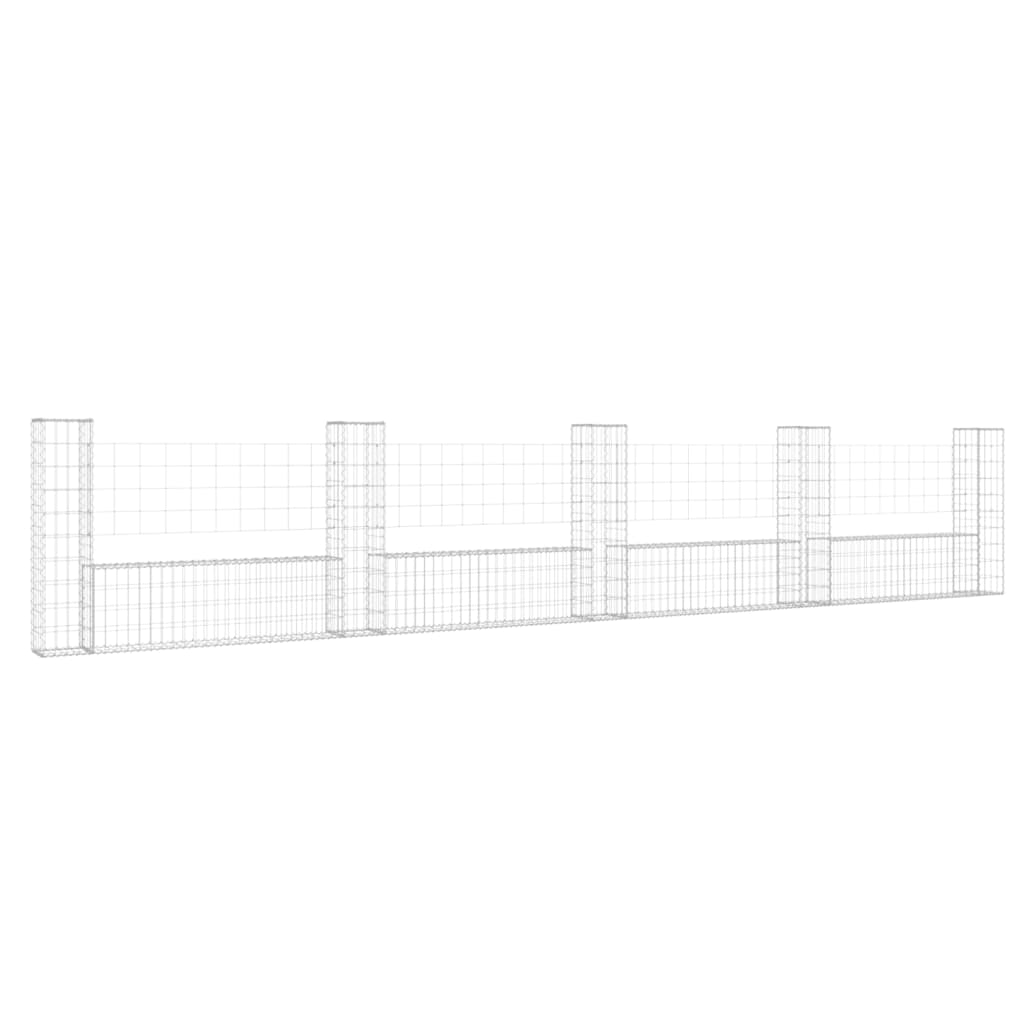 Schanskorf U-Vormig Met 5 Palen Ijzer 500 x 20 x 100 cm