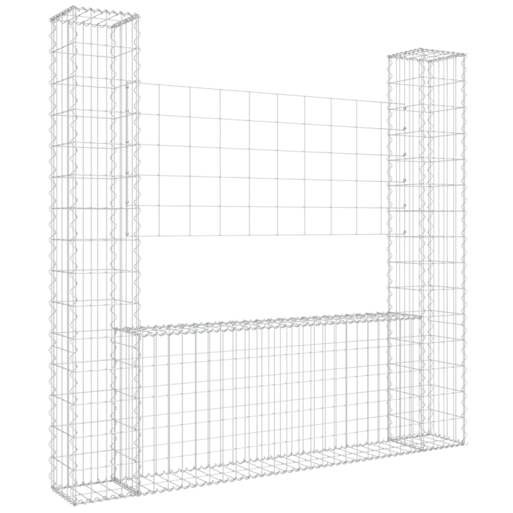 Schanskorf U-Vormig Met 2 Palen Ijzer 140 x 20 x 150 cm