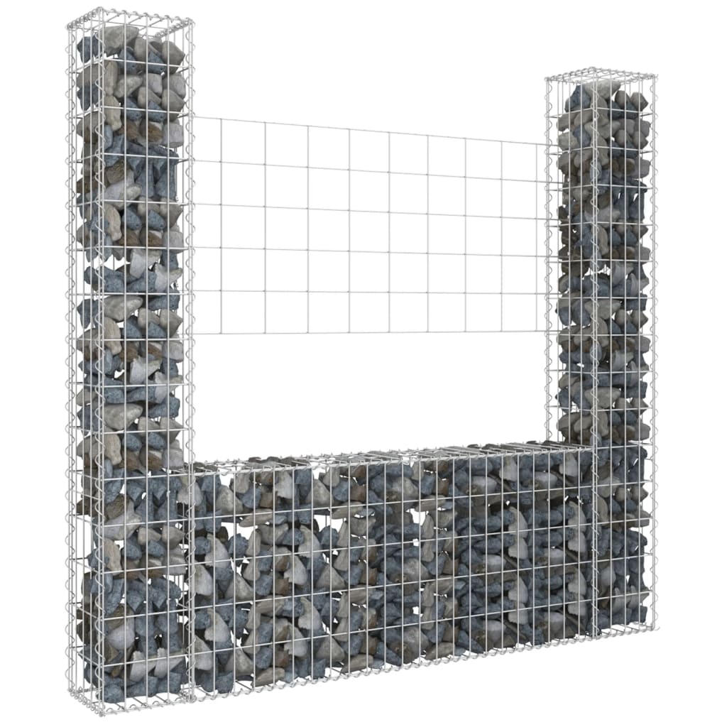 Schanskorf U-Vormig Met 2 Palen Ijzer 140 x 20 x 150 cm