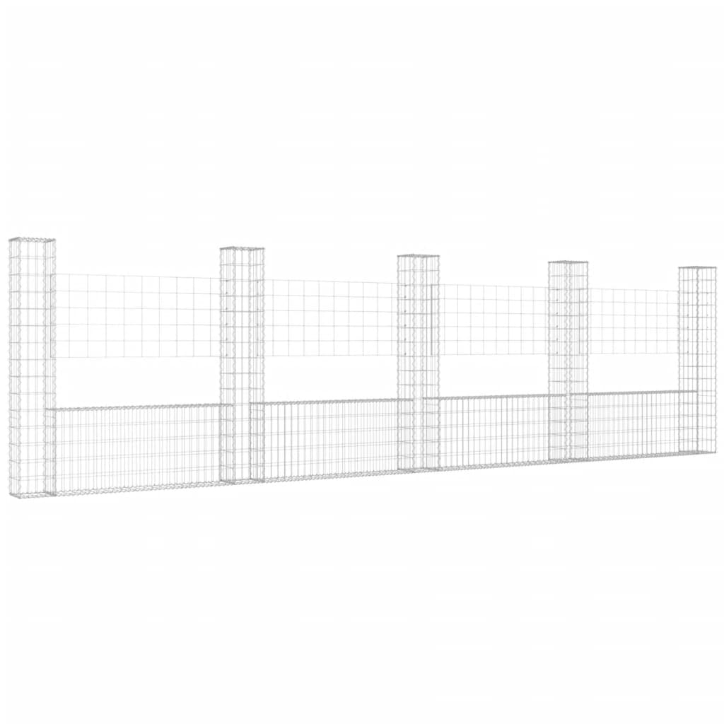 Schanskorf U-Vormig Met 5 Palen Ijzer 500 x 20 x 150 cm