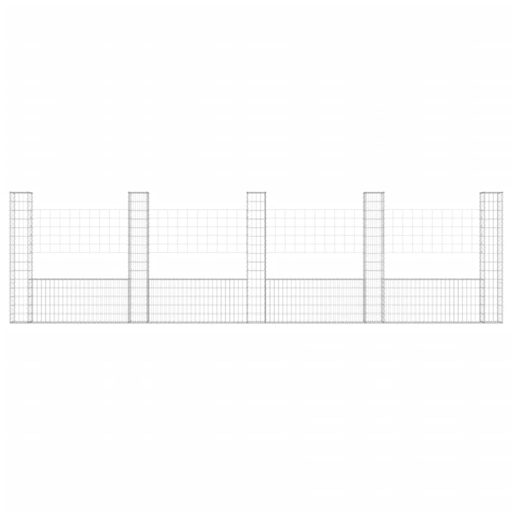 Schanskorf U-Vormig Met 5 Palen Ijzer 500 x 20 x 150 cm