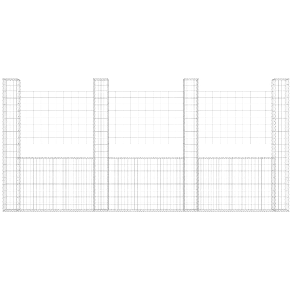 Schanskorf U-Vormig Met 5 Palen Ijzer 500 x 20 x 200 cm