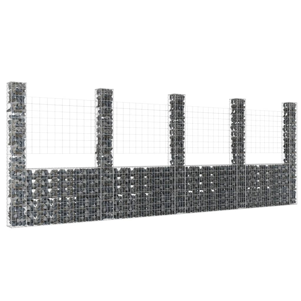 Schanskorf U-Vormig Met 5 Palen Ijzer 500 x 20 x 200 cm