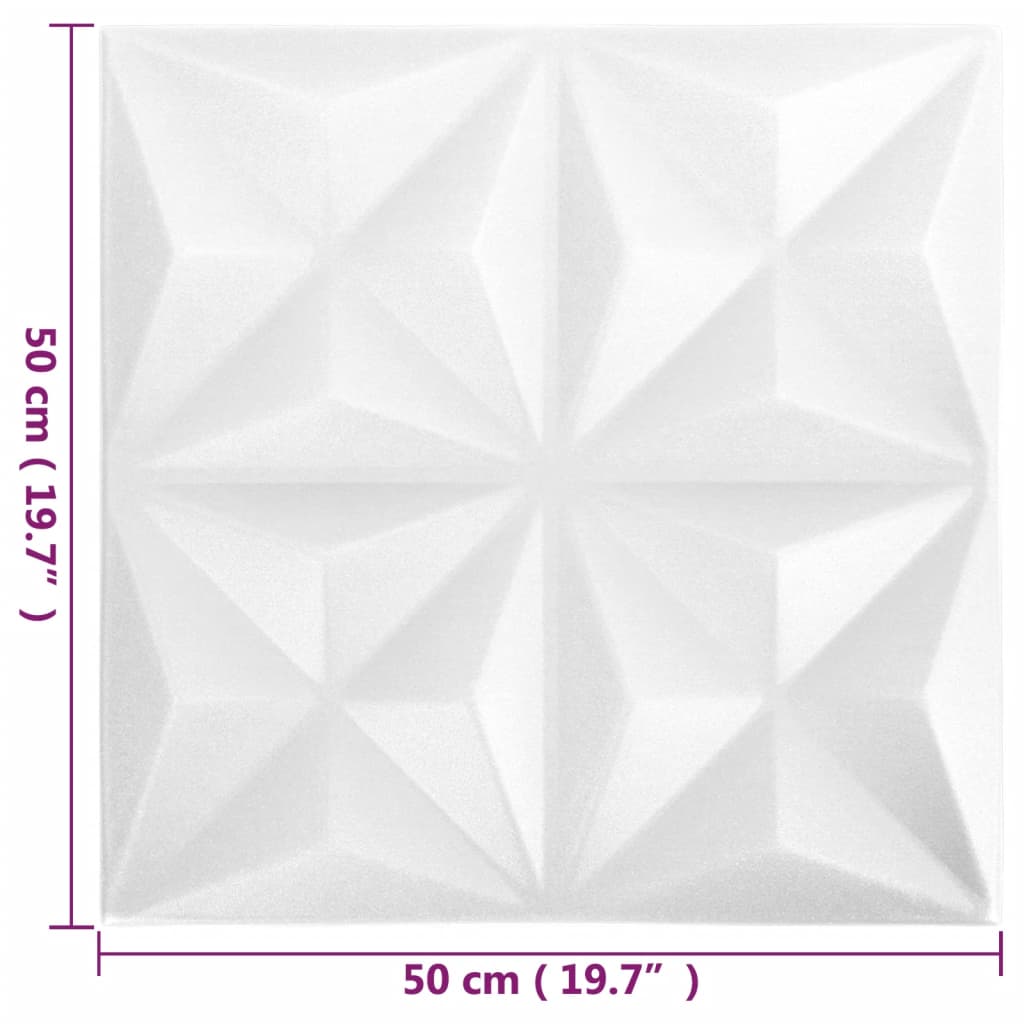 Wandpanelen 3D Origami 6 M² 50X50 Cm Wit 24 Origamiwit