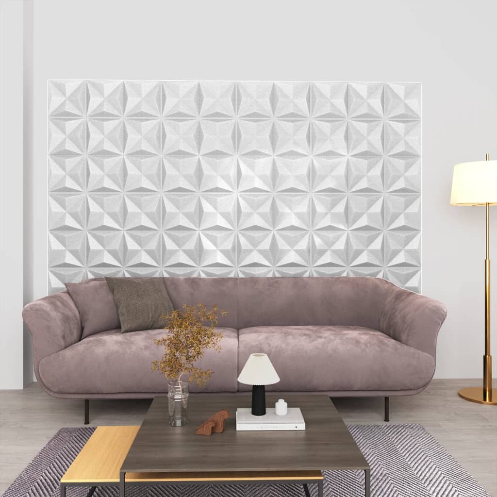 Wandpanelen 3D Origami 6 M² 50X50 Cm Wit 24 Origamiwit