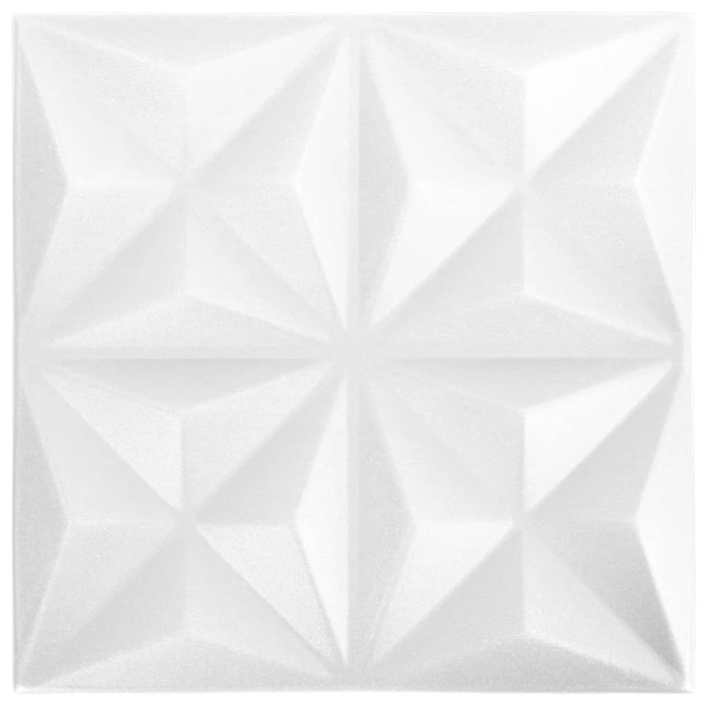 Wandpanelen 3D Origami 12 M² 50X50 Cm Wit 48 Origamiwit
