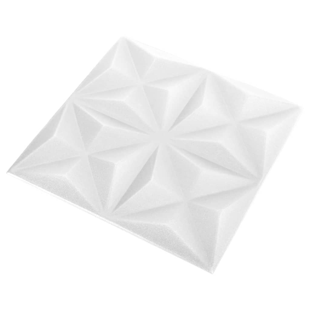 Wandpanelen 3D Origami 12 M² 50X50 Cm Wit 48 Origamiwit