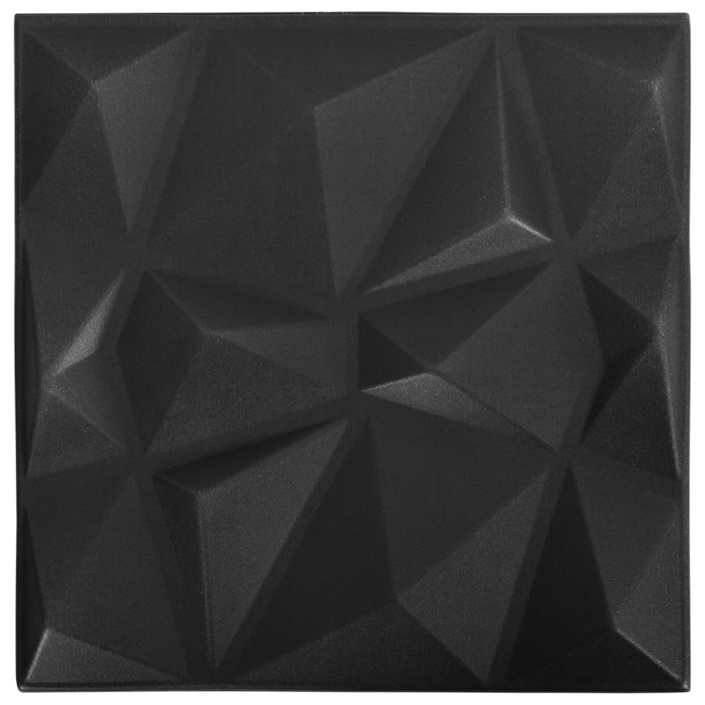 Wandpanelen 3D 12 M² 50X50 Cm 48 Diamantzwart