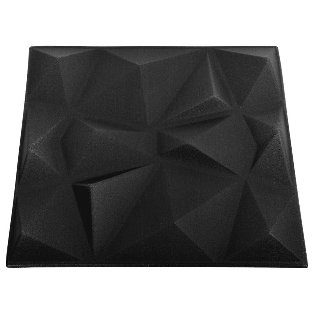 Wandpanelen 3D 12 M² 50X50 Cm 48 Diamantzwart