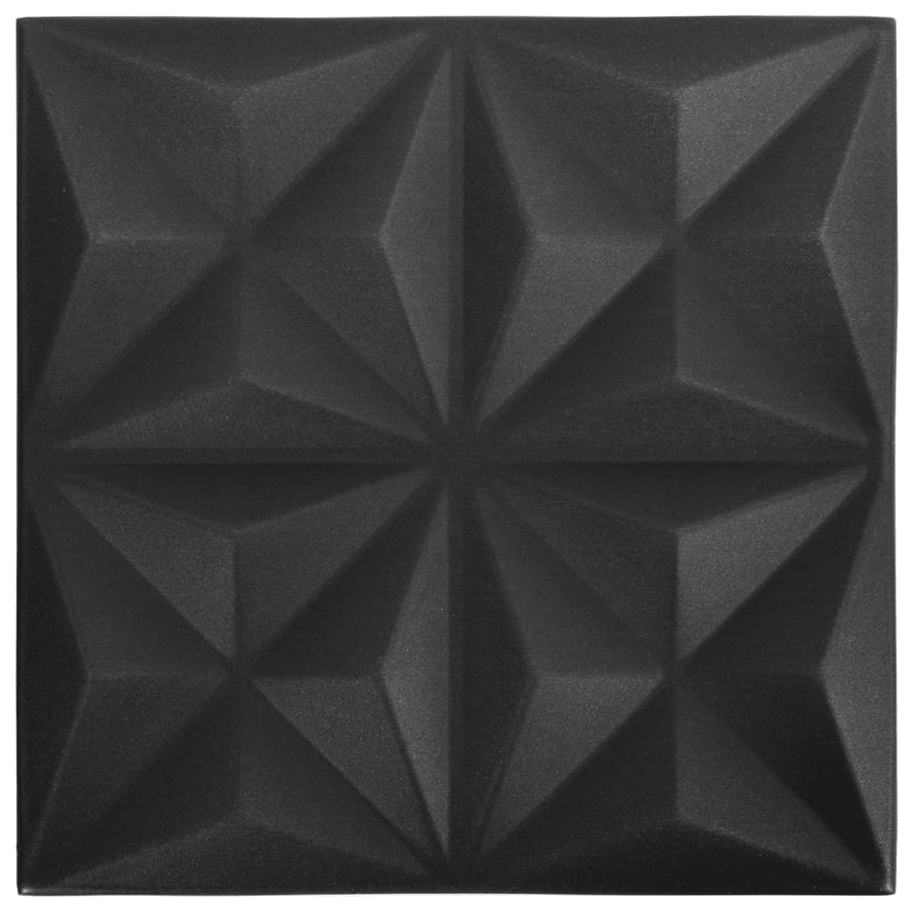 Wandpanelen 3D Origami 12 M² 50X50 Cm Zwart 48 Origamizwart
