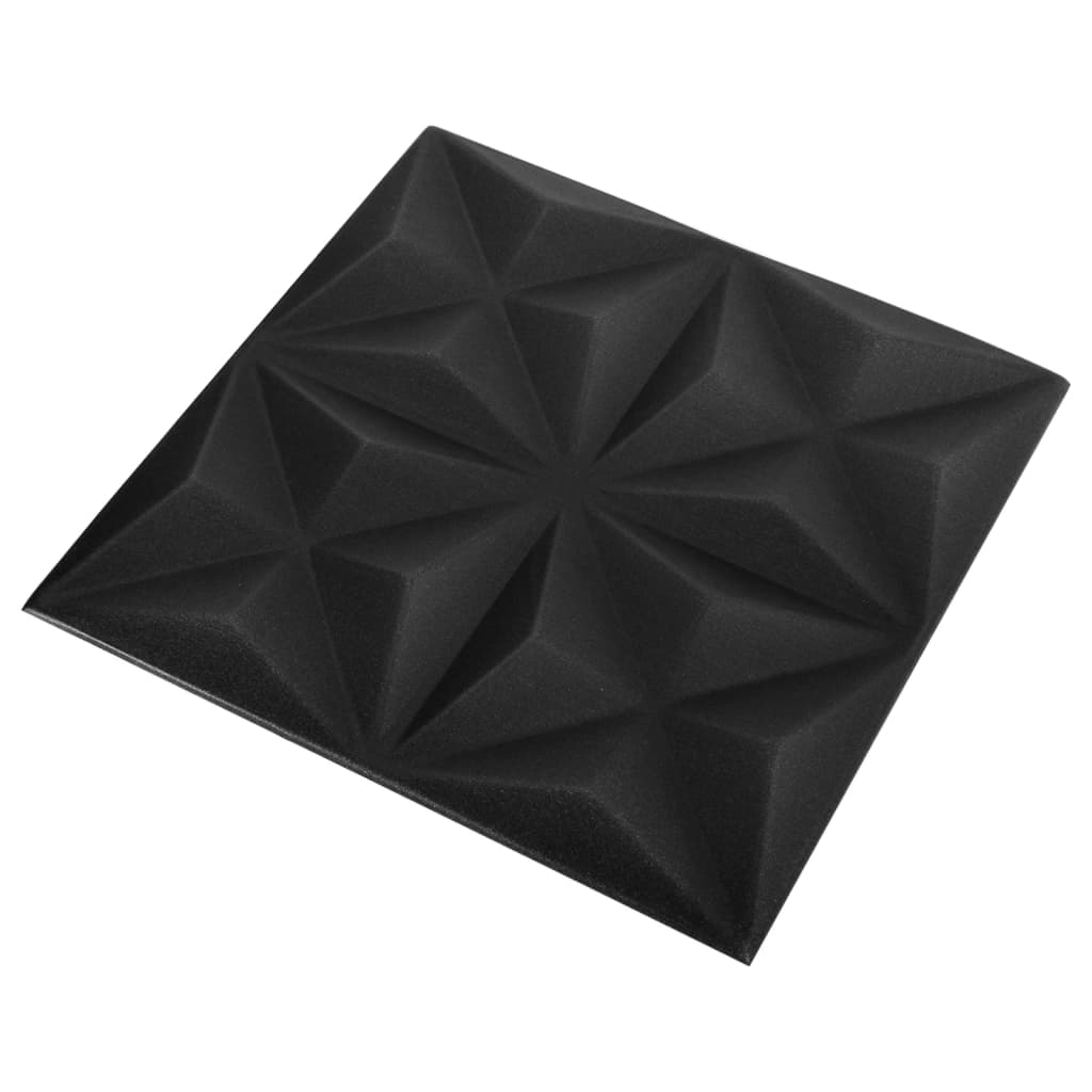 Wandpanelen 3D Origami 12 M² 50X50 Cm Zwart 48 Origamizwart