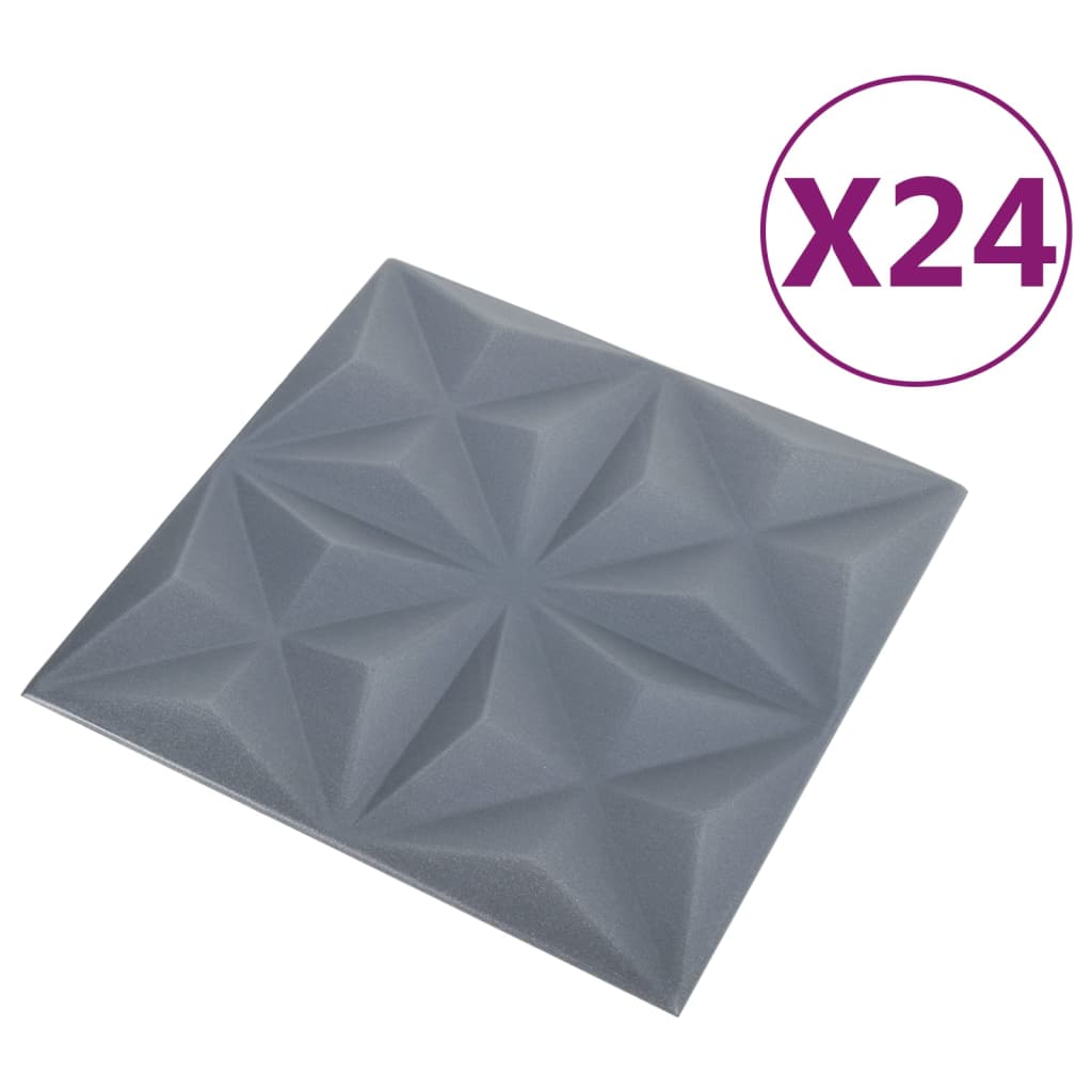 Wandpanelen 3D Origami 6 M² 50X50 Cm Grijs 24 Origamigrijs
