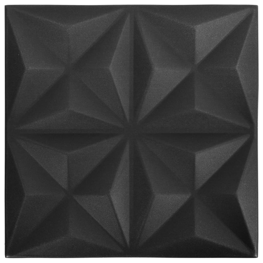 Wandpanelen 3D Origami 3 M² 50X50 Cm Zwart 12 Origamizwart
