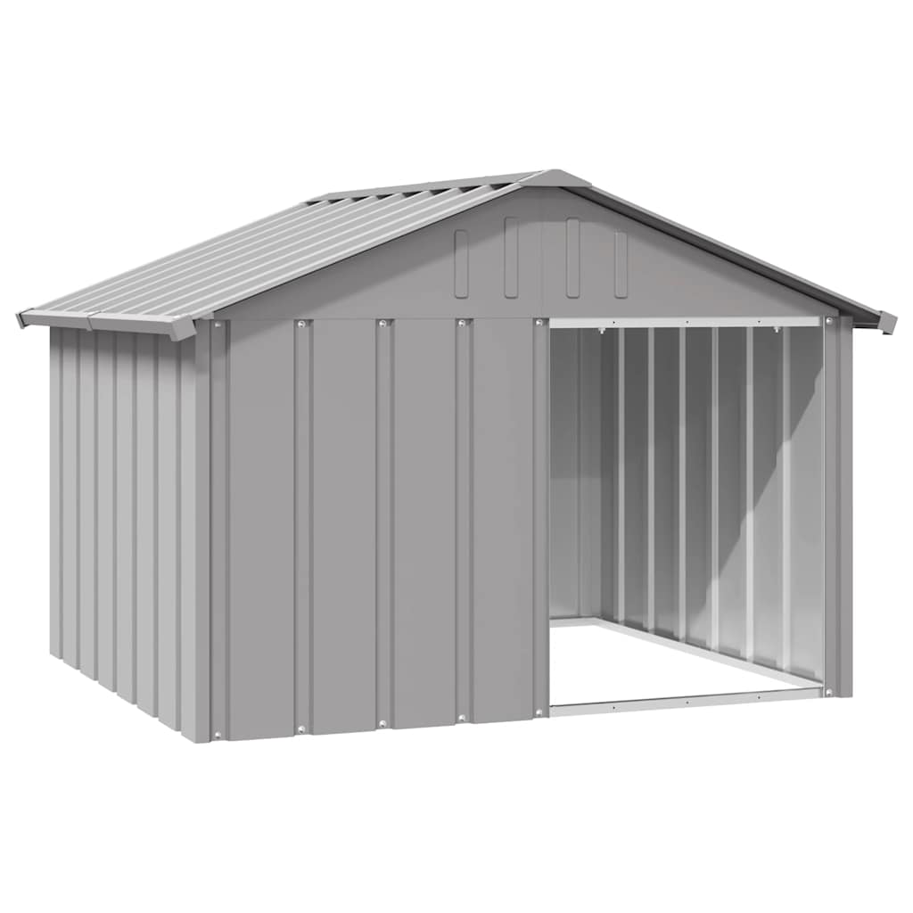 Hondenhok 116,5X103X81,5 Cm Gegalvaniseerd Staal 116.5 x 103 x 81.5 cm Grijs