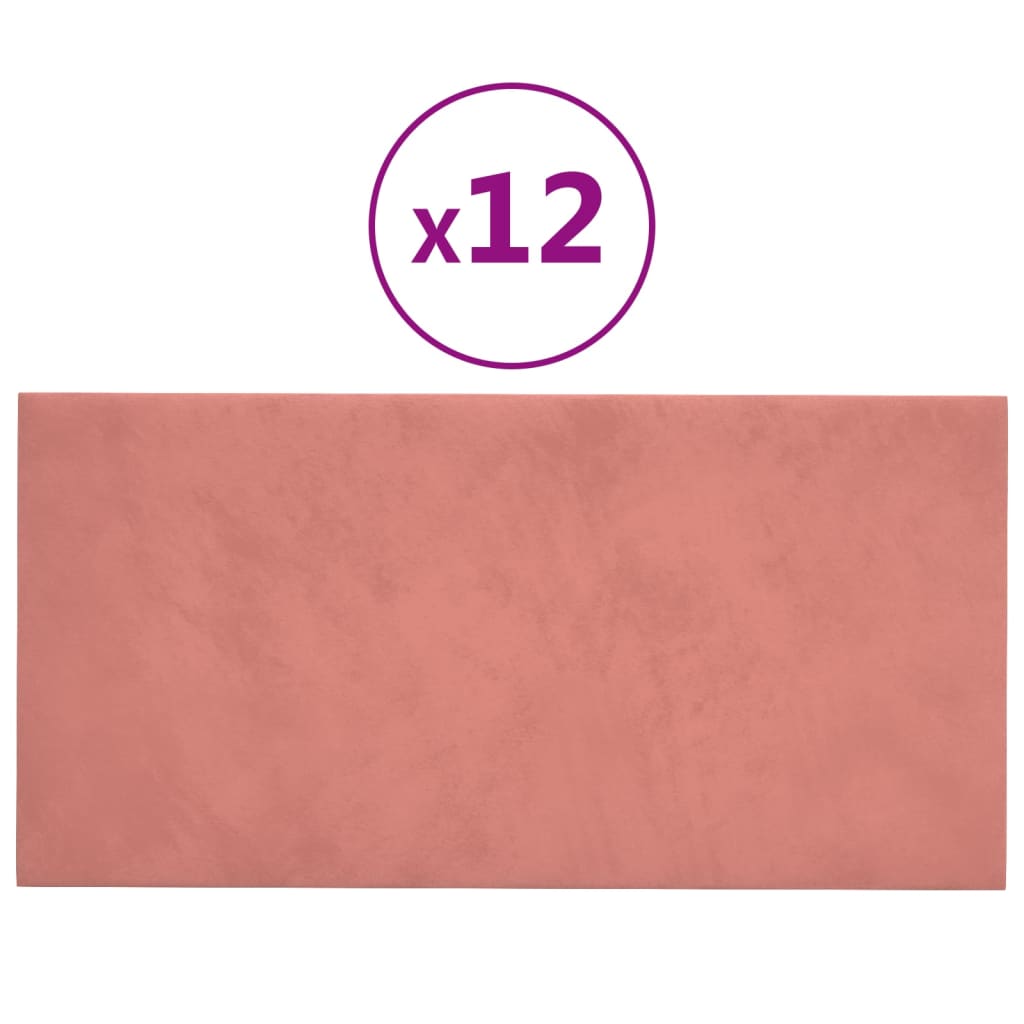 Wandpanelen 2,16 M² Fluweel Roze 60 x 30 cm Rechthoekig