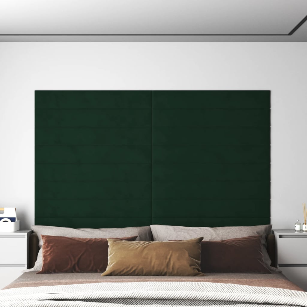 Wandpanelen 1,62 M² Fluweel Donkergroen 90 x 15 cm Rechthoekig
