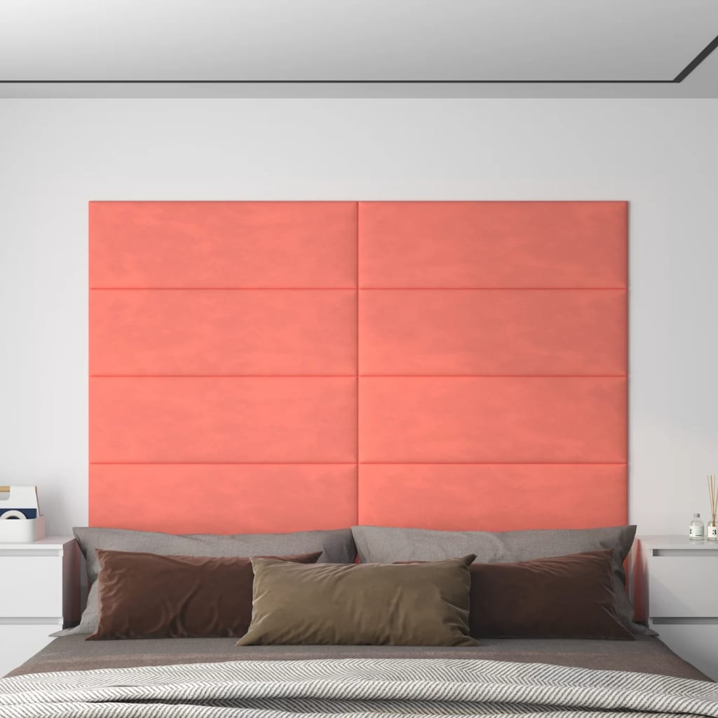 Wandpanelen 3,24 M² Fluweel Roze 90 x 30 cm Rechthoekig