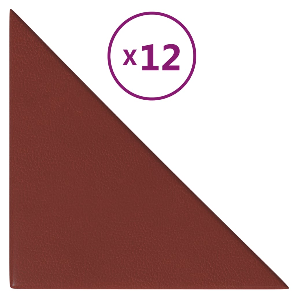 Wandpanelen 0,54 M² Kunstleer Wijnrood 30 x 30 cm Driehoekig
