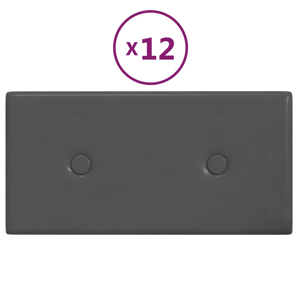 Wandpanelen 0,54 M² Kunstleer 30 x 15 cm Grijs