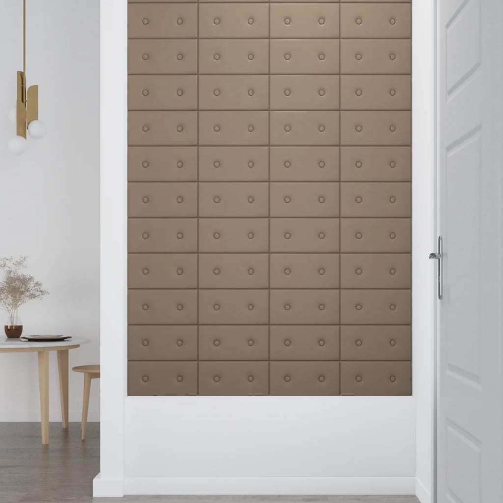 Wandpanelen 0,54 M² Kunstleer Kleurig 30 x 15 cm Cappuccino