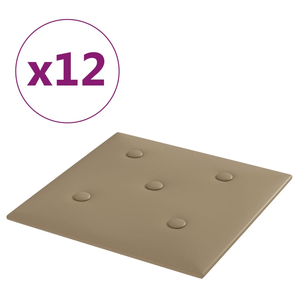Wandpanelen 1,08 M² Kunstleer Kleurig 30 x 30 cm Cappuccino