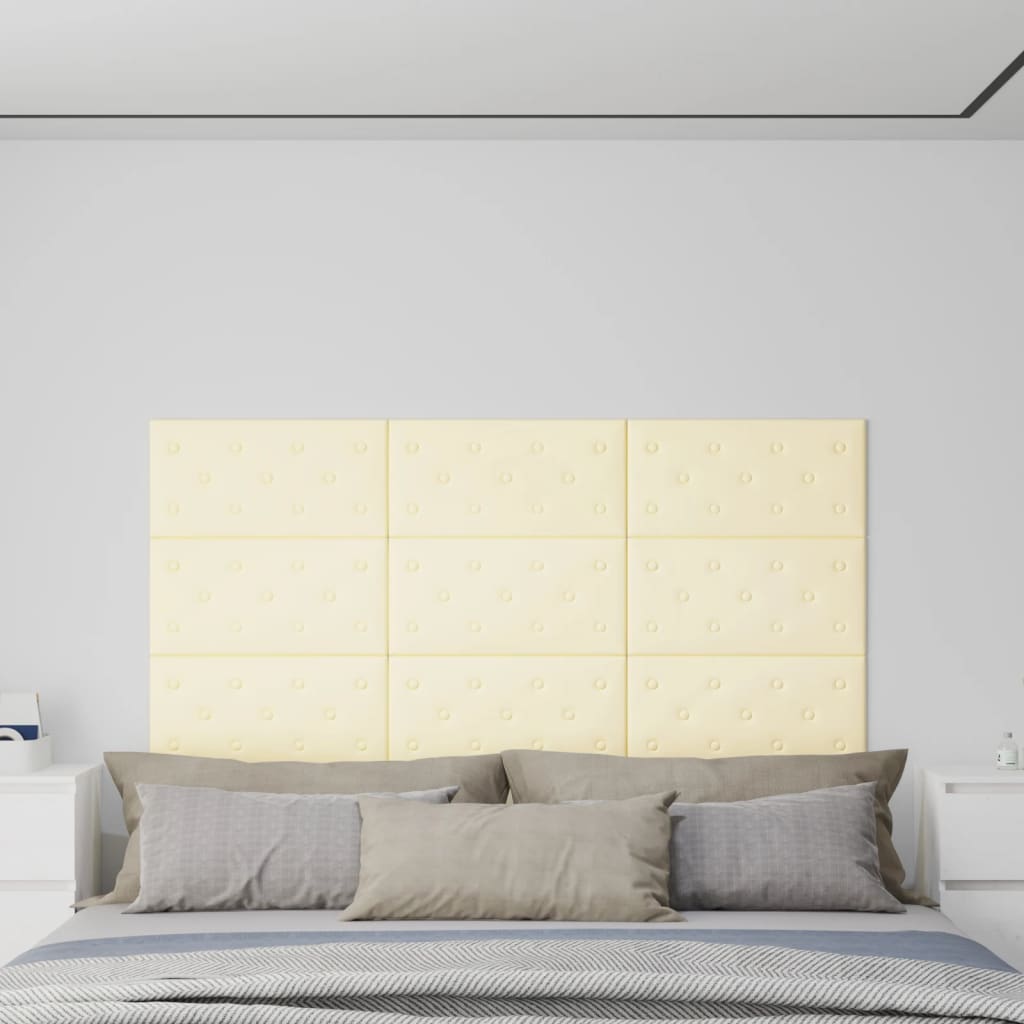 Wandpanelen 2,16 M² Kunstleer Kleurig 60 x 30 cm Crème