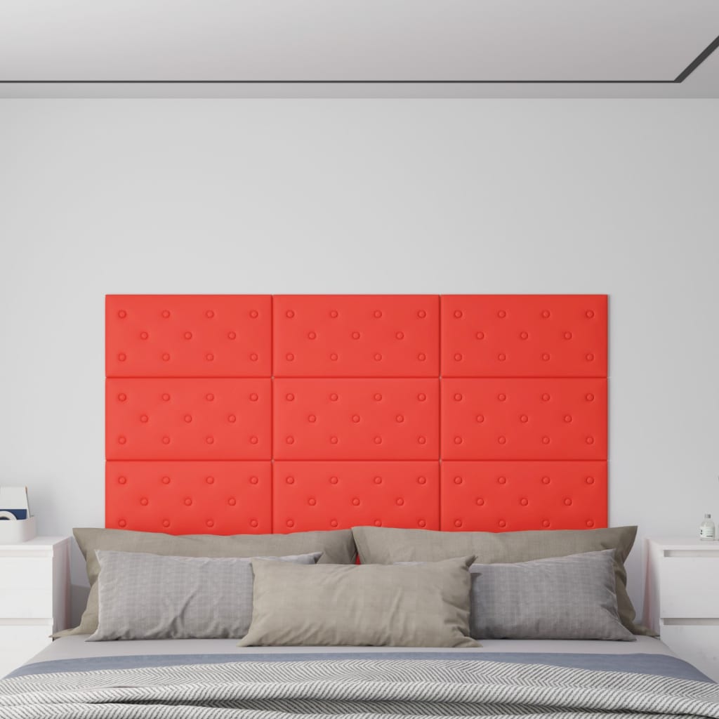 Wandpanelen 2,16 M² Kunstleer 60 x 30 cm Rood