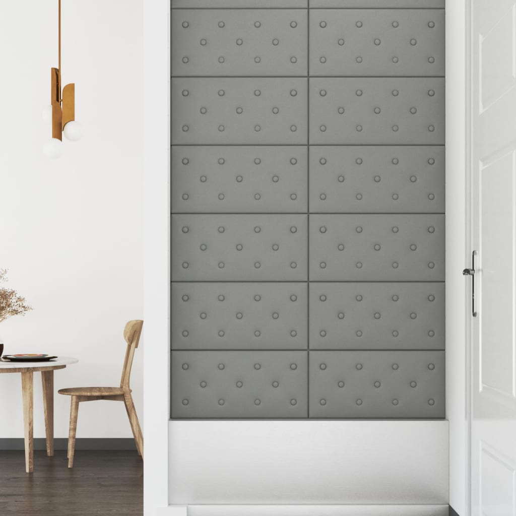 Wandpanelen 2,16 M² Kunstleer 60 x 30 cm Grijs