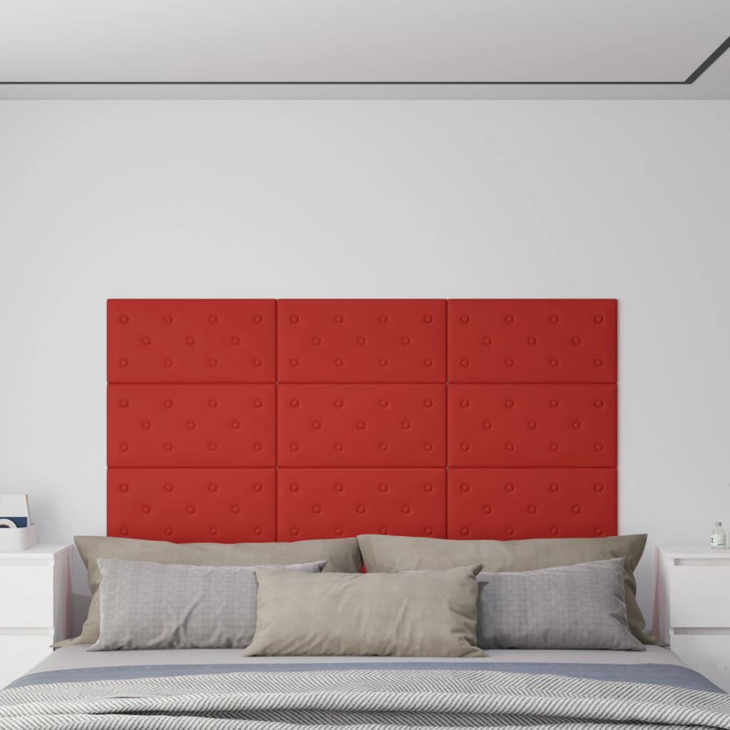 Wandpanelen 2,16 M² Kunstleer 60 x 30 cm Wijnrood