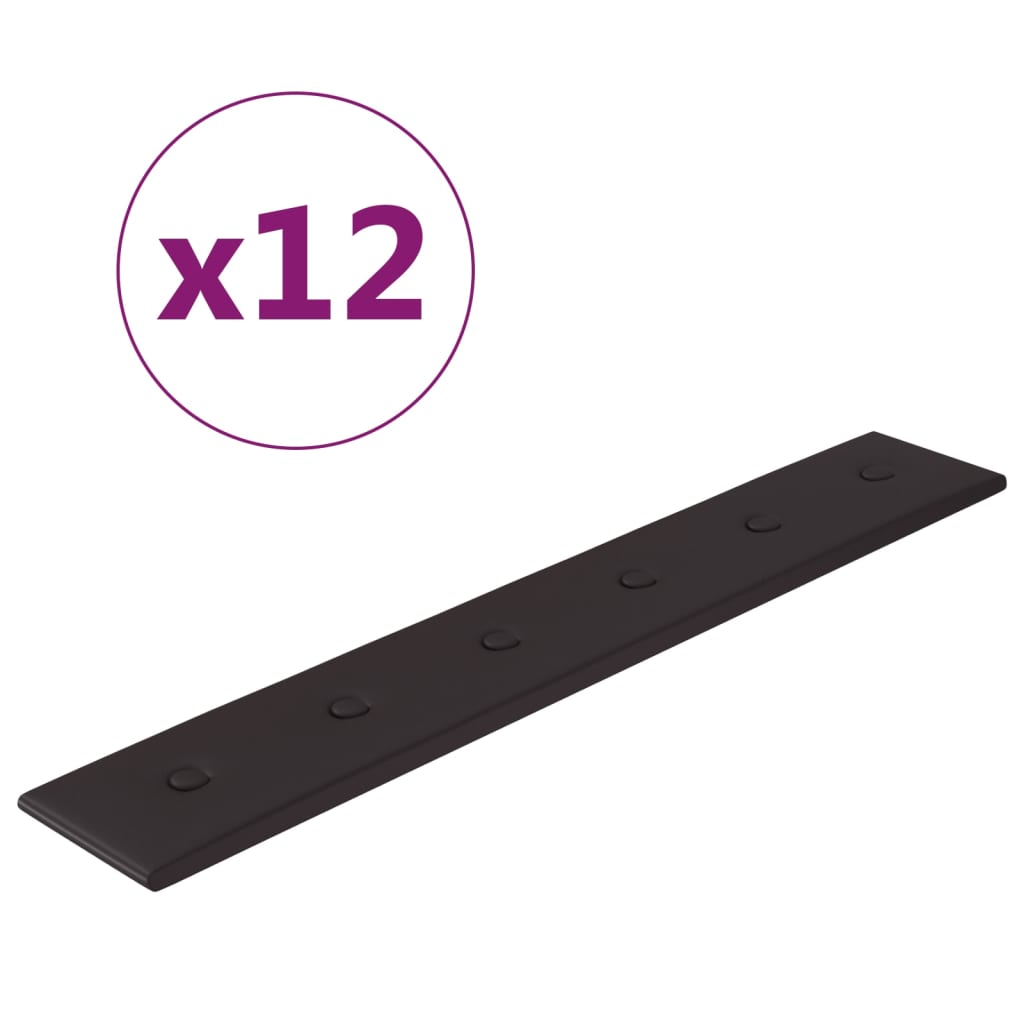 Wandpanelen 1,62 M² Kunstleer 90 x 15 cm Zwart