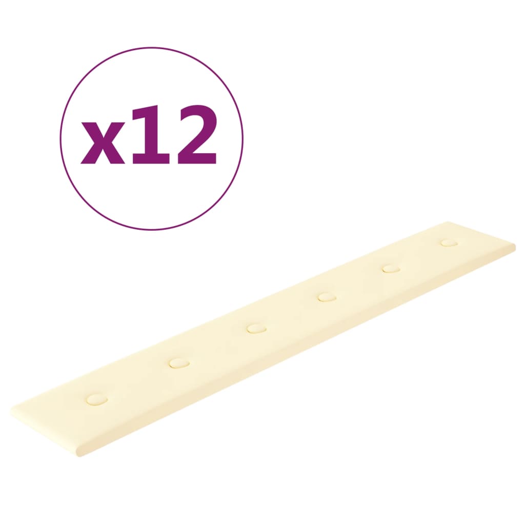 Wandpanelen 1,62 M² Kunstleer Kleurig 90 x 15 cm Crème