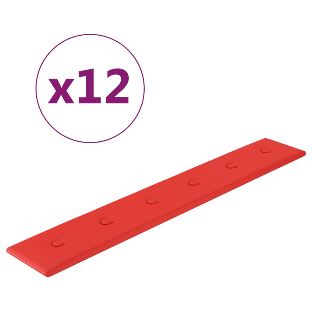 Wandpanelen 1,62 M² Kunstleer 90 x 15 cm Rood