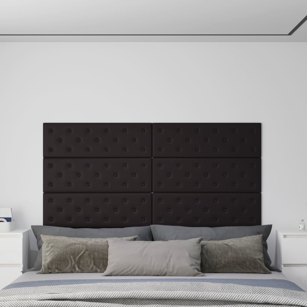 Wandpanelen 3,24 M² Kunstleer 90 x 30 cm Zwart