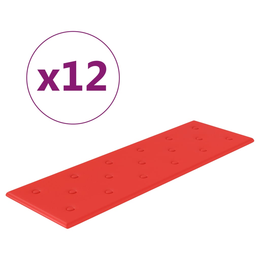Wandpanelen 3,24 M² Kunstleer 90 x 30 cm Rood