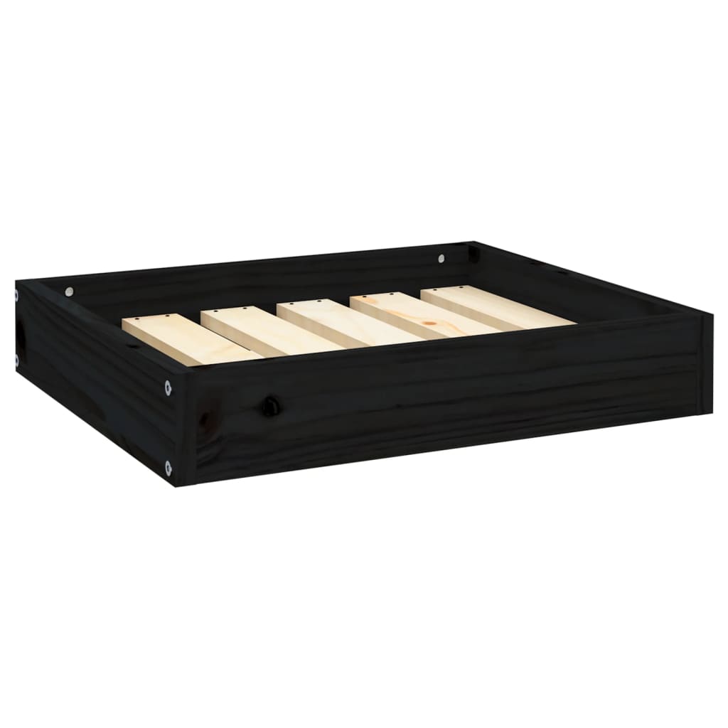 Hondenmand 51,5X44X9 Cm Massief Grenenhout 51.5 x 44 x 9 cm Zwart