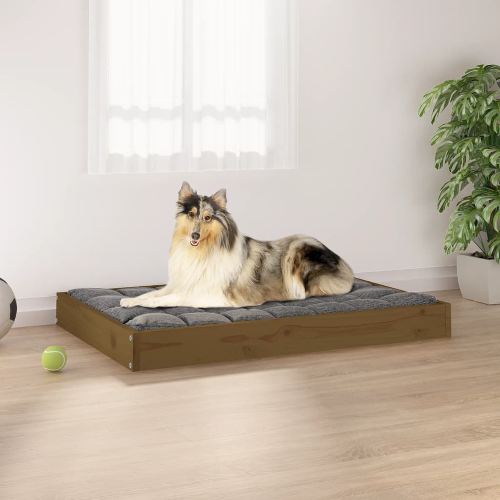 Hondenmand 91,5X64X9 Cm Massief Grenenhout 91.5 x 64 x 9 cm Honingbruin