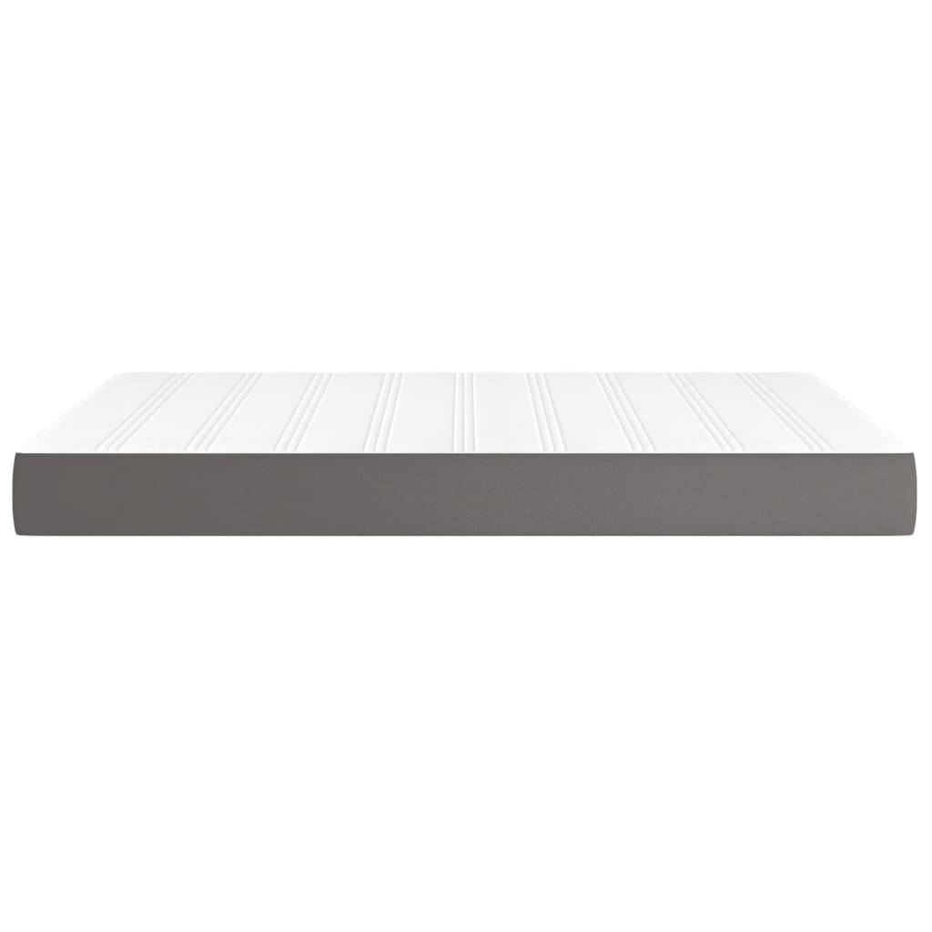 Pocketveringmatras 140x200x20 cm kunstleer grijs