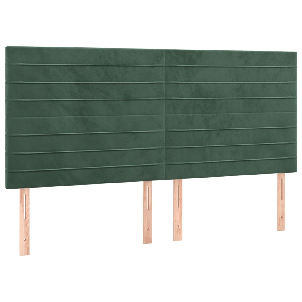Boxspring met matras en LED fluweel donkergroen 160x200 cm