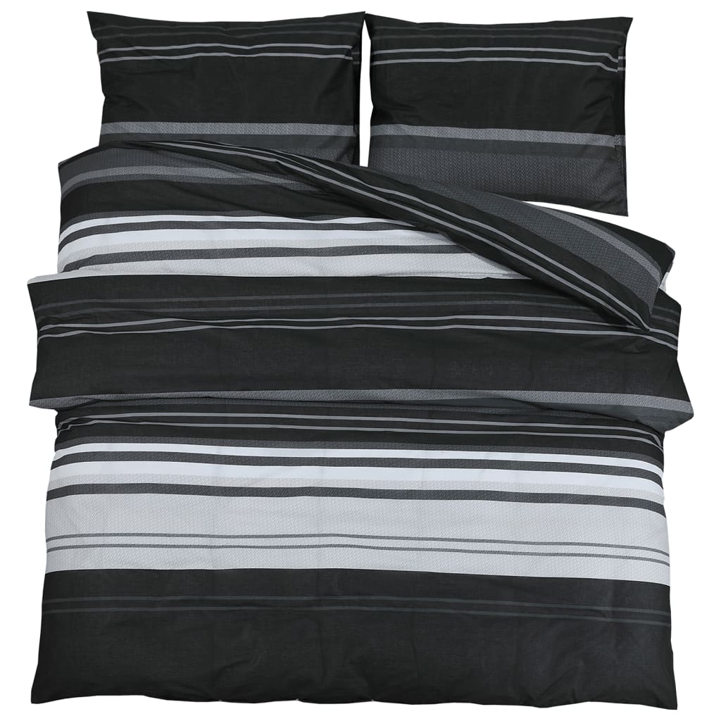 Dekbedovertrekset 240x220 cm katoen zwart en wit