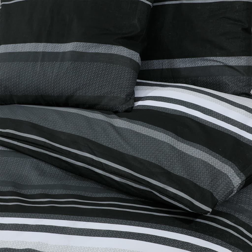 Dekbedovertrekset 260x240 cm katoen zwart en wit
