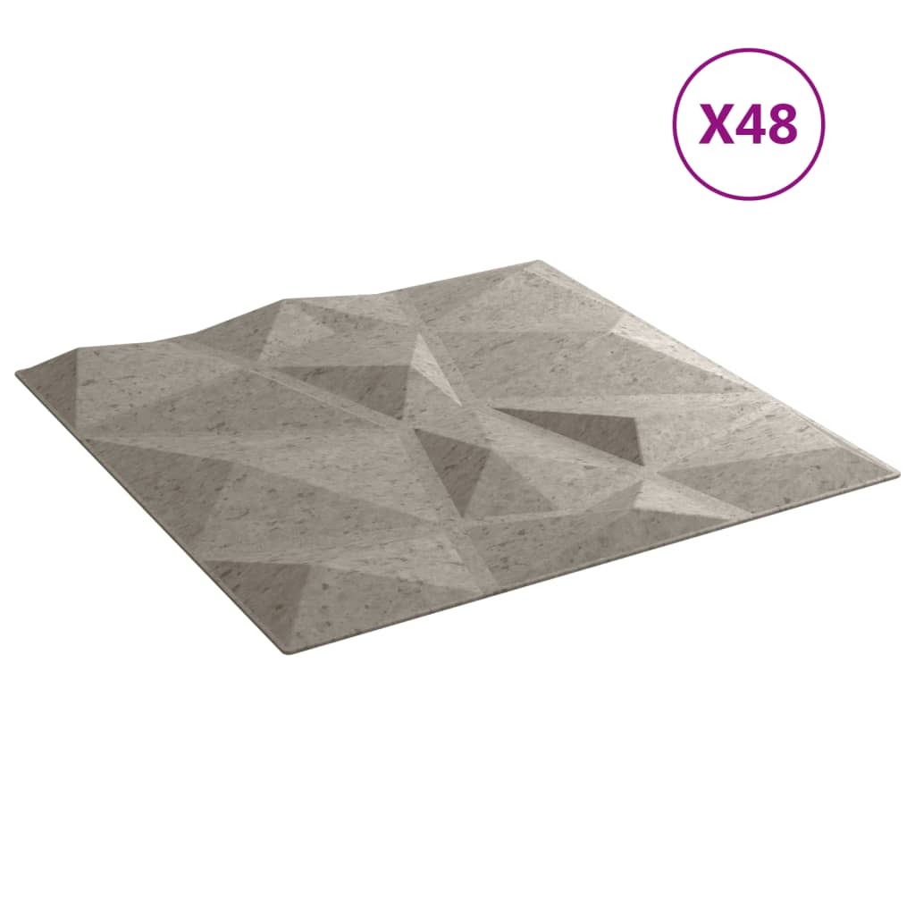 Wandpanelen Diamant 12 M² 50X50 Cm Xps 48 Betongrijs