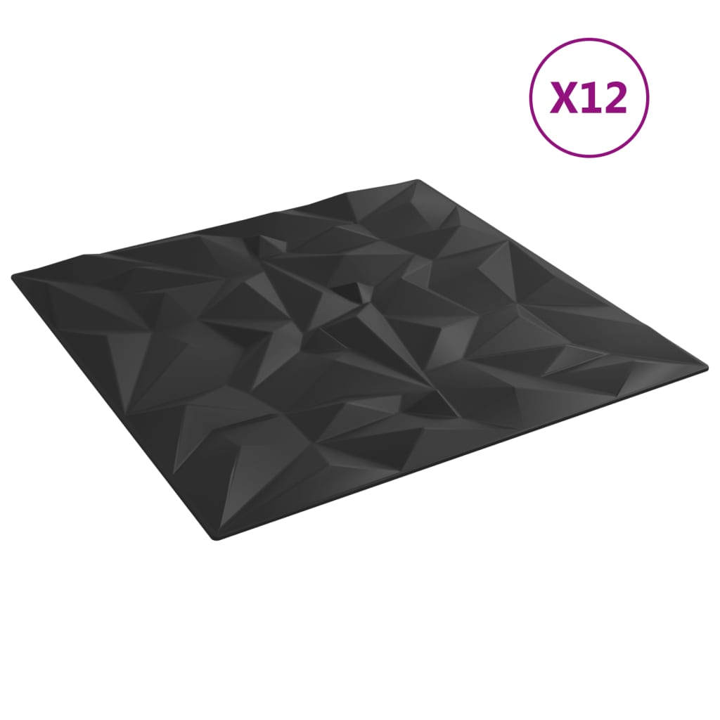 Wandpanelen Amethist 3 M² 50X50 Cm Xps 12 Zwart