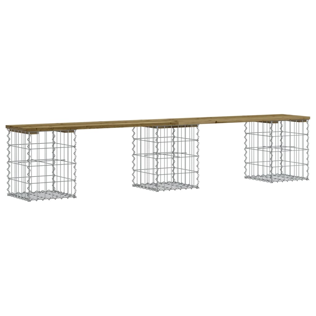Tuinbank Schanskorfontwerp Geïmpregneerd Hout 203 x 31 x 42 cm Donkerbruin